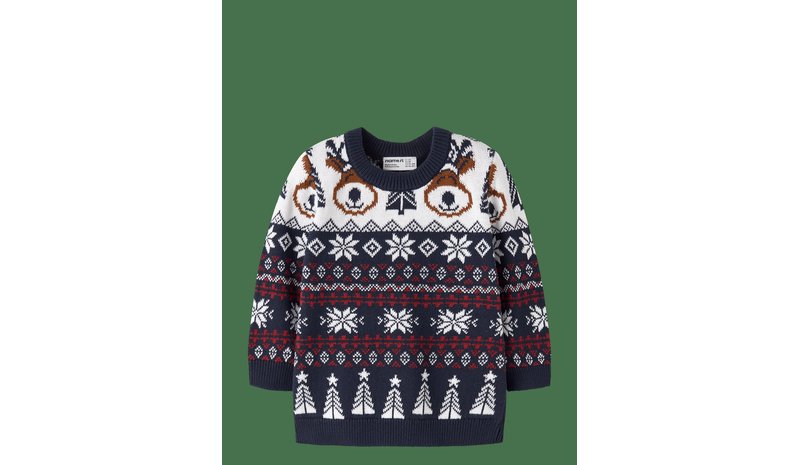 NAME IT Nmnrismas Ls Knit Cot - NAVY BLAZER - 92 – kuva 1/2