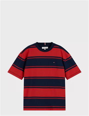 TOMMY HILFIGER Essential Stripe Tee Ss - RED GLARE - 176 – kuva 1/2