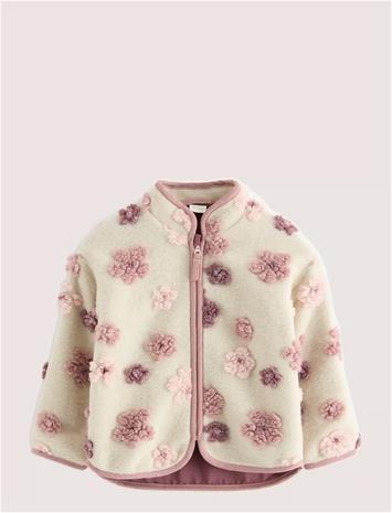 LINDEX Jacket With Terry Flowers - LIGHT BEIGE - 98 – kuva 1/2