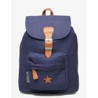 SMALLSTUFF Baggy Back Pack, Navy With Leather Star - NAVY - 29X 25X 9 cm