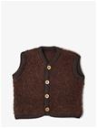 SMALLSTUFF Vest Bouclé Merino Wool W. Buttons - BROWN - 56-62
