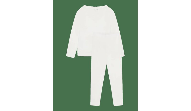 CELAVI Pyjama Set Ls - MARSHMALLOW WHITE - 140 – kuva 1/2