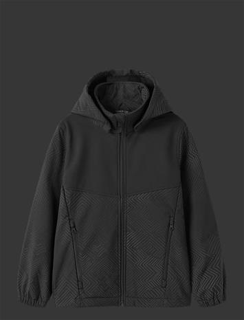 NAME IT Nkmalfa08 Softshell Jacket Ref Aop Fo - BLACK - 146 – kuva 1/2