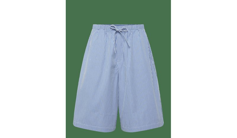 WEEKDAY Drawstring Shorts - WHITE/BLUE STRIPE - S – kuva 1/2