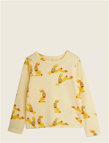 MINI RODINI Rabbits Aop Ls Tee - YELLOW - 56/62 – kuva 1/2