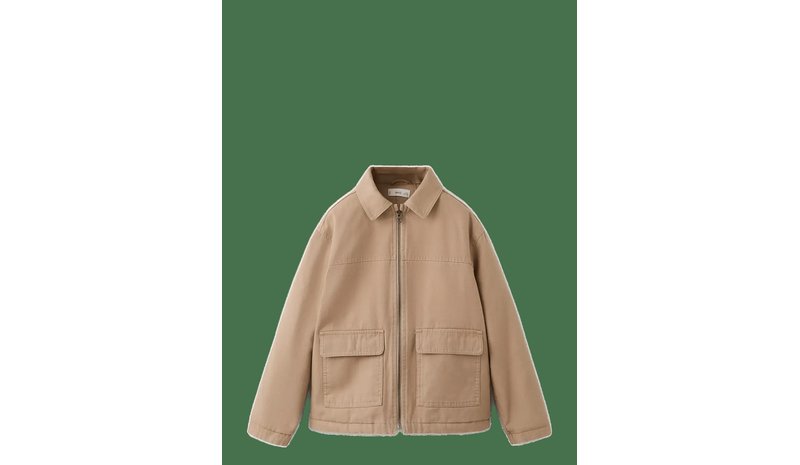 MANGO Twill Jacket With Pockets - LIGHT BEIGE - 128 – kuva 1/2