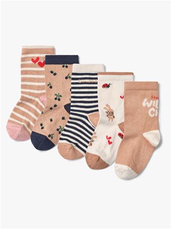 LIEWOOD Silas Socks 5-Pack - BERRY MULTI MIX - 25/28