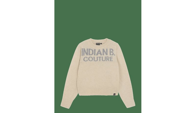 INDIAN BLUE JEANS Knitted Sweater Text - SANDSHELL - 128 – kuva 1/2