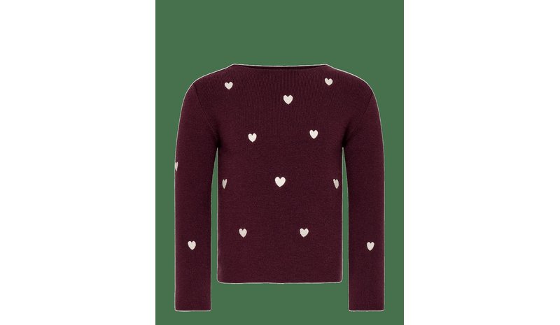 KIDS ONLY Kmghearts L/S Pullover Knt - WINETASTING - 92 – kuva 1/2