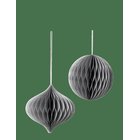 BROSTE COPENHAGEN Christmas Mix Ornaments - SILVER - H:13 cm