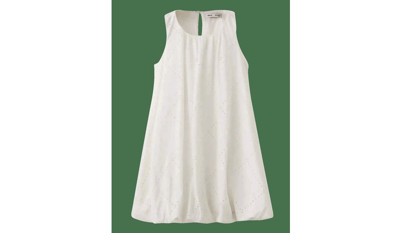 MANGO Short Balloon Dress - WHITE - 128 – kuva 1/2