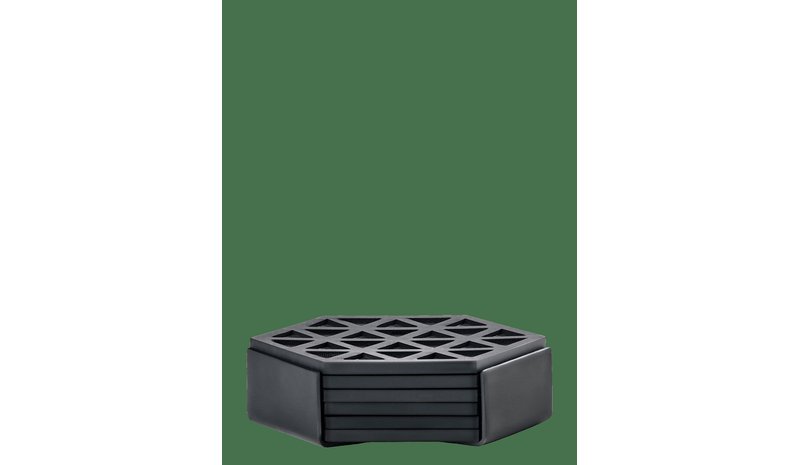 ZONE DENMARK Coasters Triangles 6 Pcs - BLACK - 10X10 – kuva 1/4