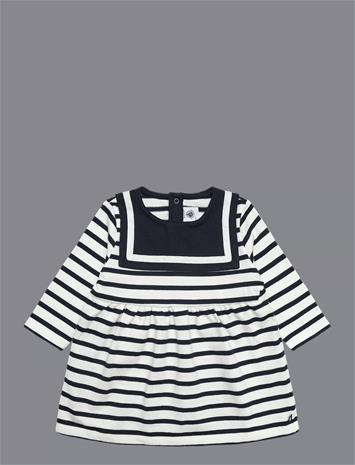 PETIT BATEAU Robes Ml - MARSHMALLOW/SMOKING - 67 – kuva 1/2
