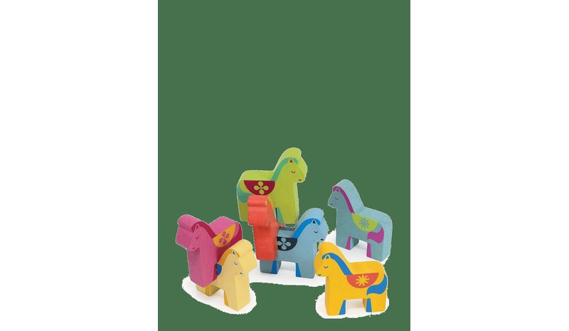 MENTARI Happy Stacking - Ponies - MULTI - One Size – kuva 1/2