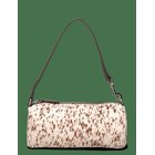 MANGO Cow Leather Shoulder Bag - BROWN - One Size