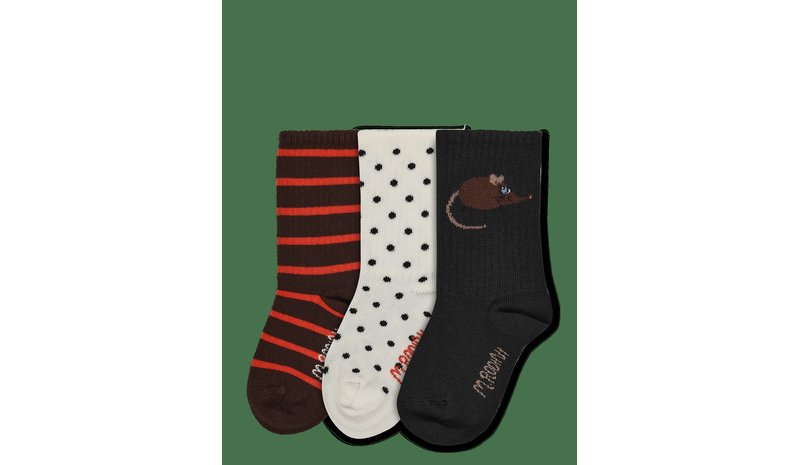 MINI RODINI Elephant Shrew 3-Pack Socks - MULTI - 24/27 – kuva 1/2