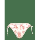 MALINA Blanka Printed Drawstring Bikini Bottoms - CORAL RED - XS