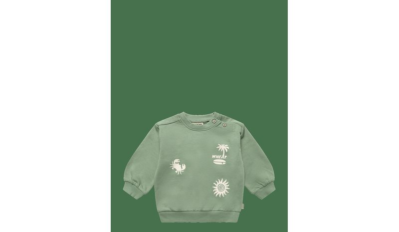WHEAT Sweatshirt L/S Elliot - JADE GREEN - 80 – kuva 1/2