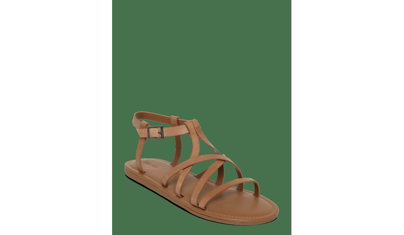 MANGO Cross-Strap Leather Sandals - MEDIUM BROWN - 35 – kuva 1/2
