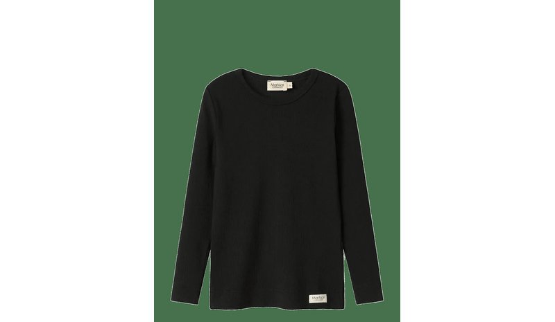 MARMAR COPENHAGEN Plain Tee Ls - BLACK - 122 – kuva 1/2