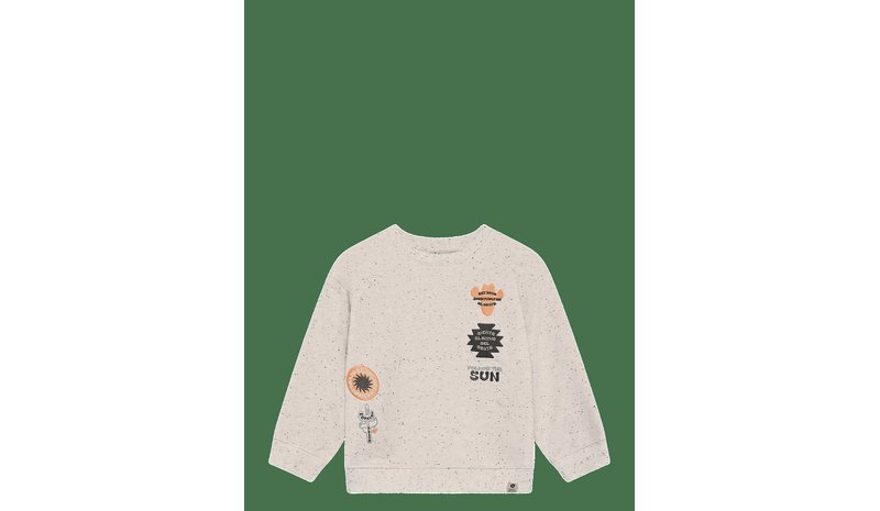 DAILY 7 Oversized Sweater Nappy Badges - SANDSHELL - 104 – kuva 1/2