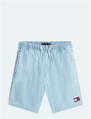 TOMMY HILFIGER Wavy Flag Herringbone Short - DENIM MEDIUM - 152 – kuva 1/2