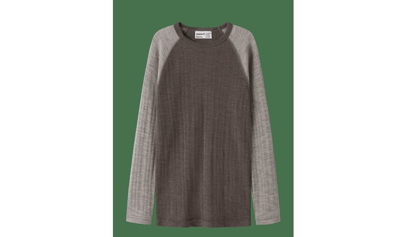 NAME IT Nkmwang Wool Needle Ls Top Solid - MOREL - 122-128 – kuva 1/2