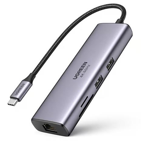 Ugreen 60515 USB-C Hub 2*USB3.0+HDMI+RJ45+SD&TF +PD port Converter