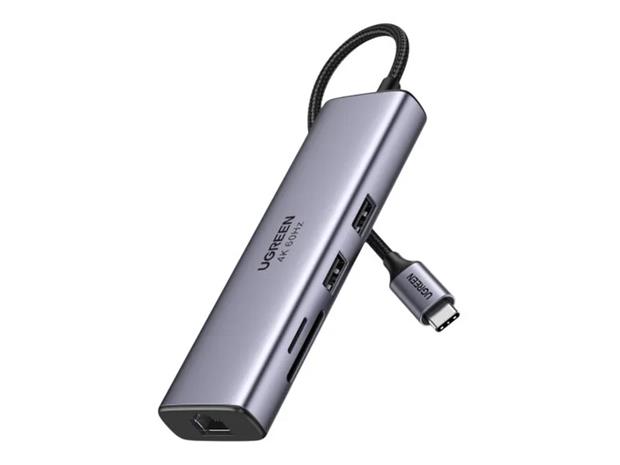 Ugreen 60515 USB-C Hub 2*USB3.0+HDMI+RJ45+SD&TF +PD port Converter