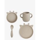 NUUROO Lykke Silicone Dinner Set 4-Pack Giraf - COBBLESTONE - One Size