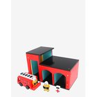 MAGNI TOYS Fire Station With Figures - RED/BLACK/WHITE - 17X29X15 cm