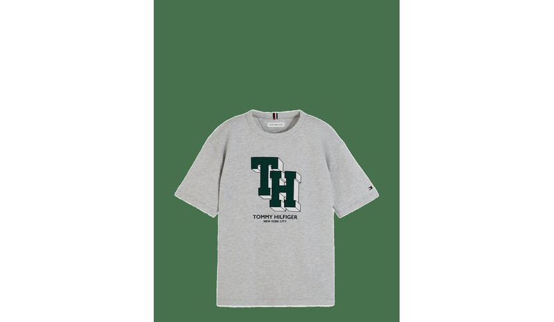 TOMMY HILFIGER Th Logo Tee - HEATHER GREY - 128 – kuva 1/2