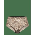 UNDERSTATEMENT UNDERWEAR Lace Highwaist Briefs - GOLD LEOPARD - XXL