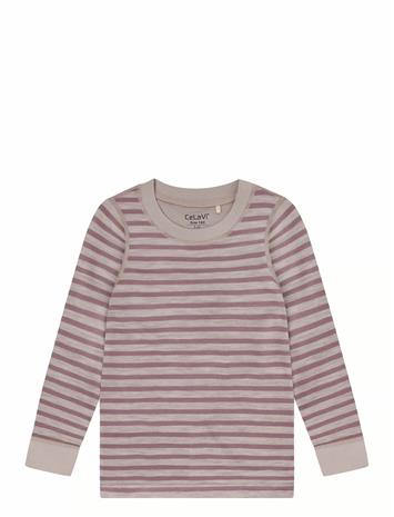 CELAVI Blouse Ls - Yd Stripe - GRAPE SHAKE - 130 – kuva 1/2