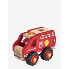 MAGNI TOYS Wooden Fire Engine With Rubber Wheels - RED - One Size