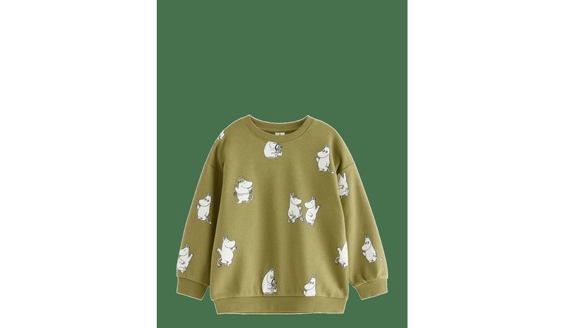 LINDEX Moomin Sweatshirt With Brushed Inside - KHAKI - 98 – kuva 1/2
