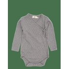 COPENHAGEN COLORS Pointelle Heart Crossover Body Ls - GREY MEL. - 56