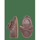 MELTON Bow Leather Slippers - ELDERBERRY - 22/23
