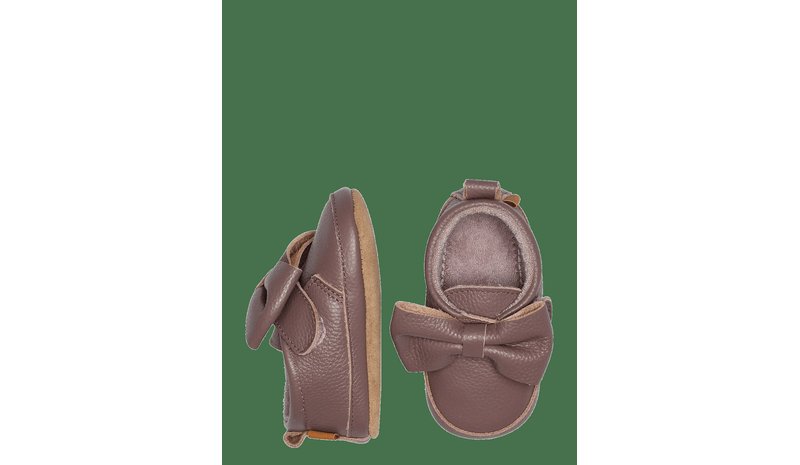 MELTON Bow Leather Slippers - ELDERBERRY - 24/25 – kuva 1/2