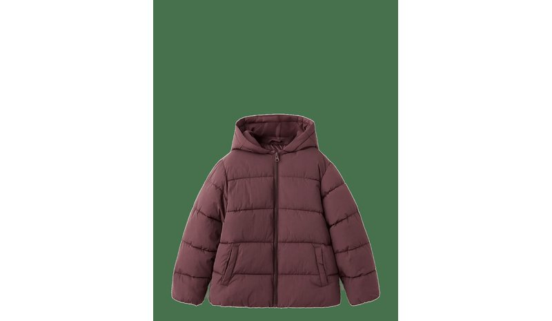 MANGO Hood Puffer Coat - DARK RED - 146 – kuva 1/2