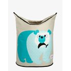 3 SPROUTS Laundry Basket - BLUE - POLAR BEAR - 56 cm X 28 cm X 48 cm