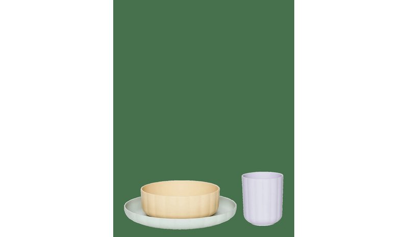 OYOY MINI Pullo Tableware Set - VANILLA - Ø20X8 cm – kuva 1/2