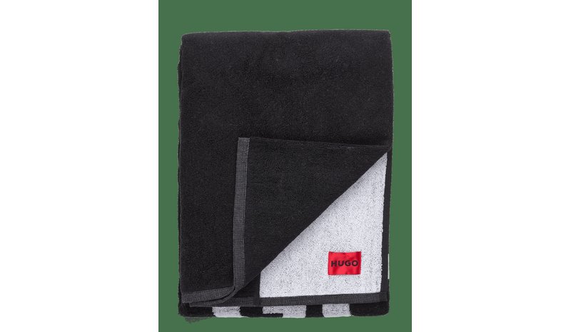 HUGO Stacked Logo_Towel - BLACK - One Size – kuva 1/2