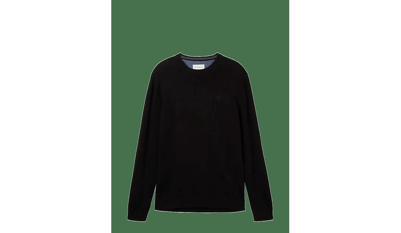 TOM TAILOR Basic Crewneck Knit - BLACK - XXL – kuva 1/2