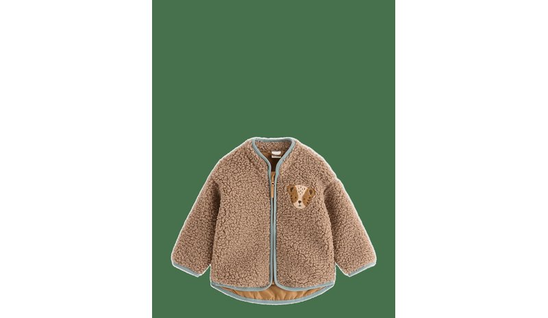 LINDEX Teddy Jacket - LIGHT DUSTY BROWN - 80 – kuva 1/2