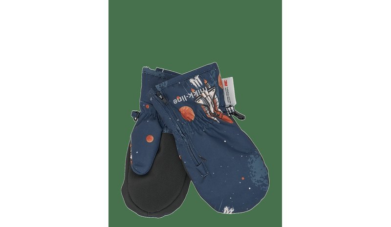 MIKK-LINE Polyester Mittens Aop W. Zip - SPACE AOP - 86/92 – kuva 1/2
