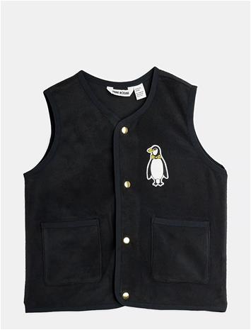 MINI RODINI Penguin Patch Microfleece Vest - BLACK - 92/98 – kuva 1/2