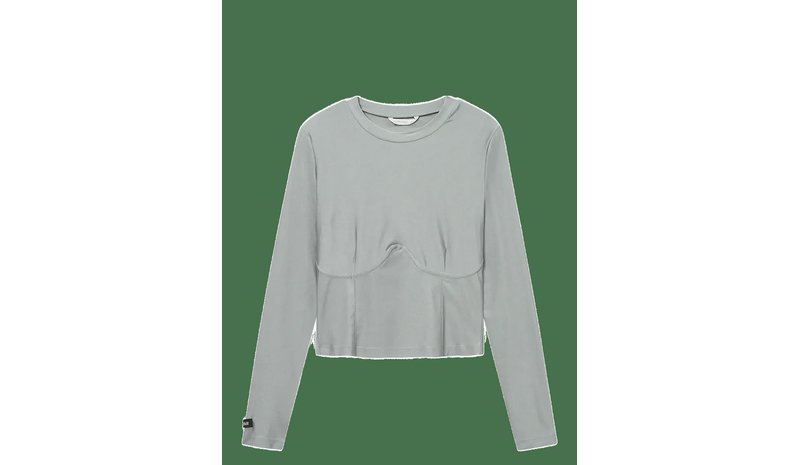 RETHINKIT STUDIOS Curved Tee Nice Spark - SILVER - XS – kuva 1/2