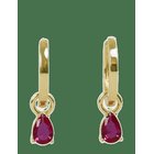 SNÖ OF SWEDEN Trinity Drop Pendant Ring Ear G/Fushia - Onesize - G/FUSHIA - One Size