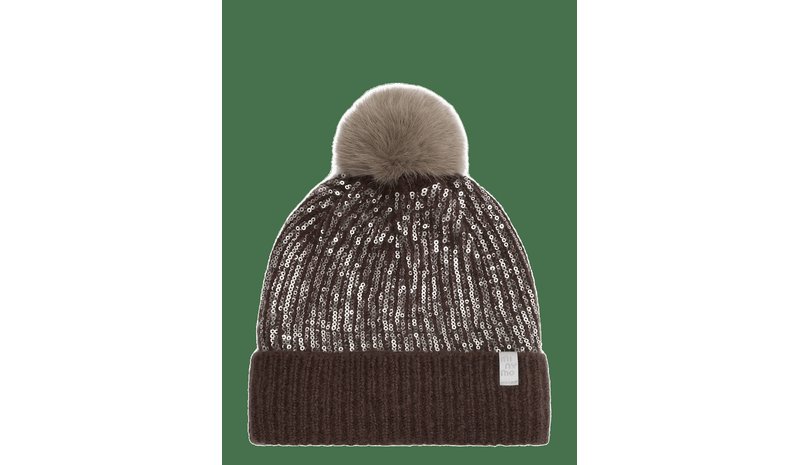 MINYMO Hat W. Sequins & Fixed Pom Pom - HUCKLEBERRY - 52 – kuva 1/2